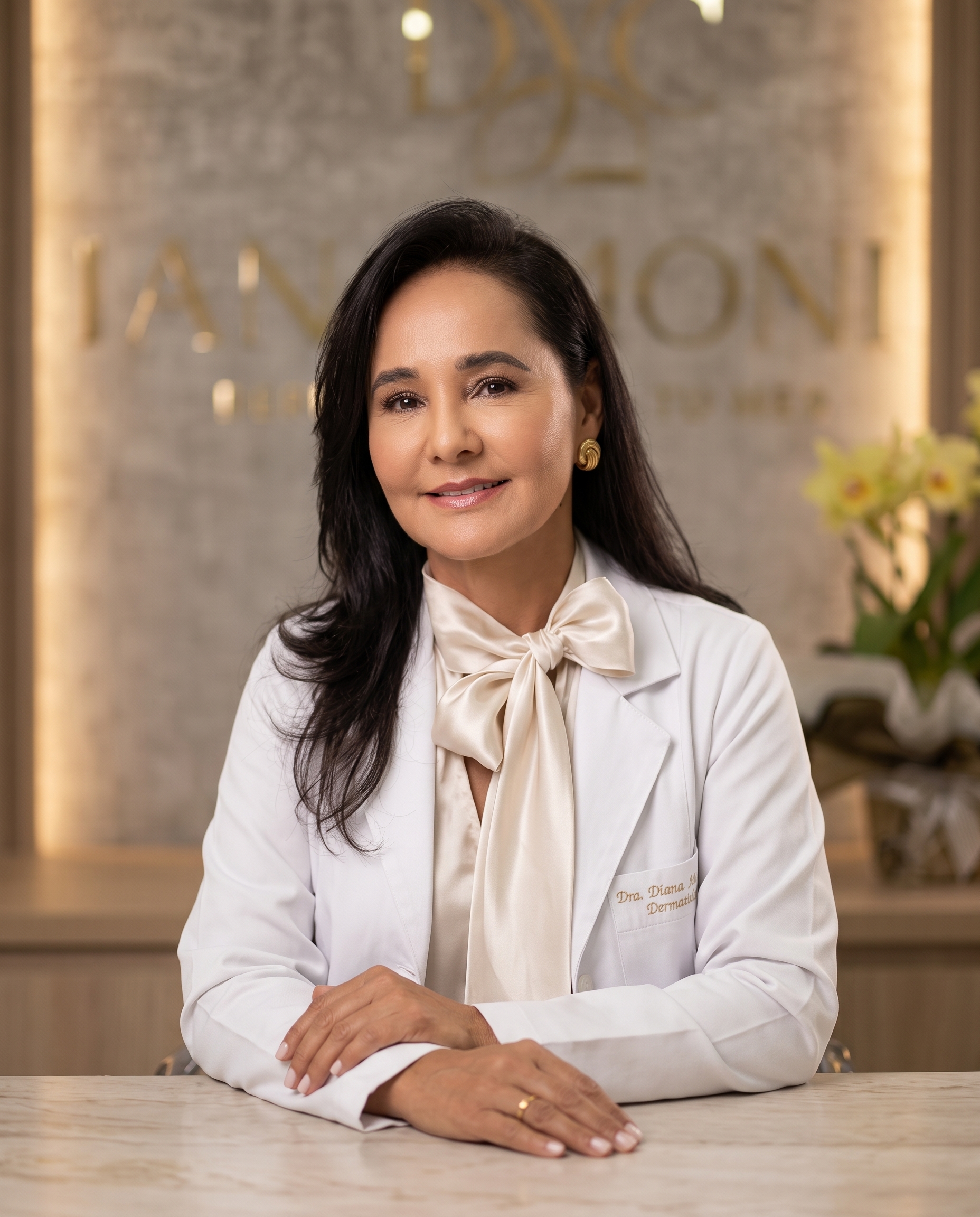 Retrato de la Dra. Diana Montes en su consultorio dermatológico